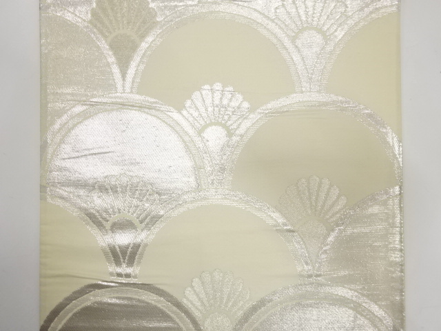  アンティーク　花青海波模様織り出し袋帯（材料）